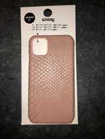 Etui na iPhone 11, różowe, wężowy wzór
