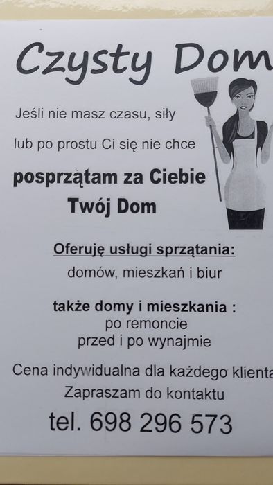 Sprzatanie domow mieszkaniu i biur