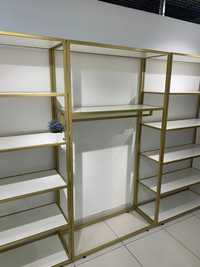 Меблі для магазину БУ (шафа, стелаж) біле золот