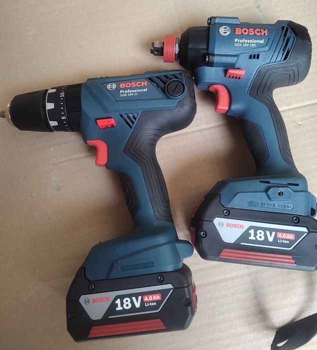 Wkrętarka Bosch GSB 18V-21, zakrętarka Bosch GDX 18V-180 +aku 4.0 x2
