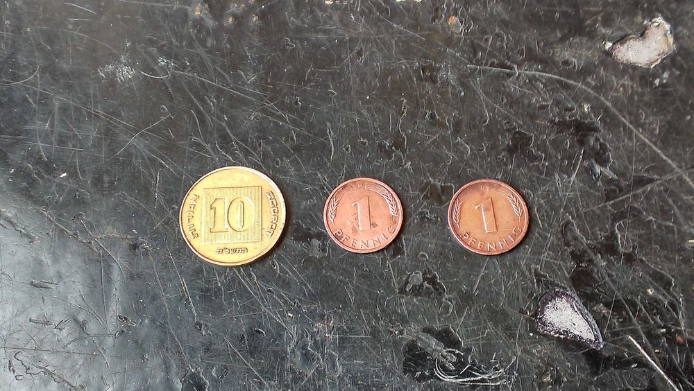 Монеты 10 агорот (agorot) 1985г.1 пфенниг 1984,1991г.(Германия,ФРГ)