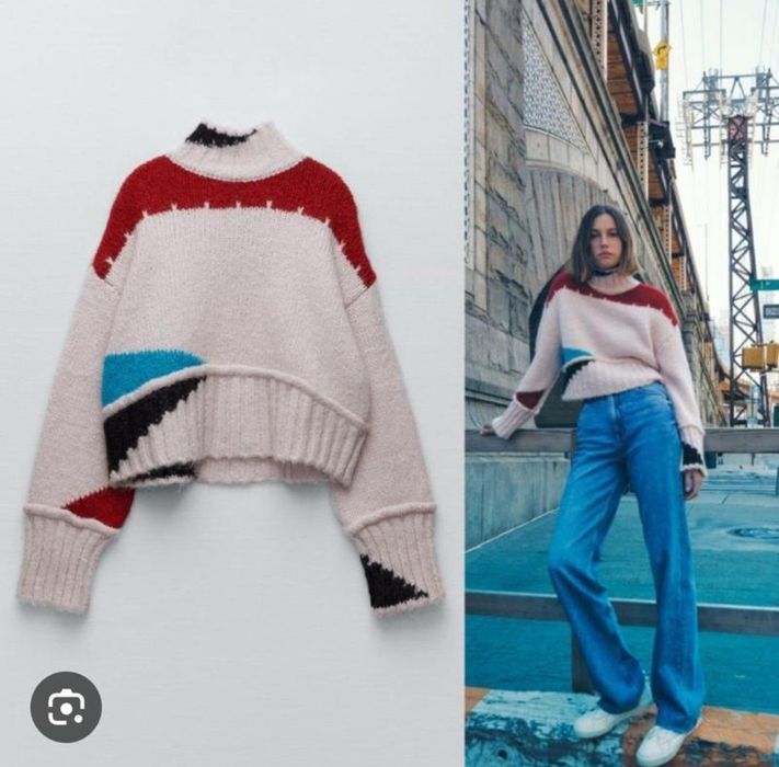 ZARA p.S/M теплий светр крупної в'язки із суміші вовни