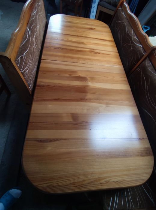 Stół sosnowy 180x76, narożnik kuchenny, stołki 4 szt