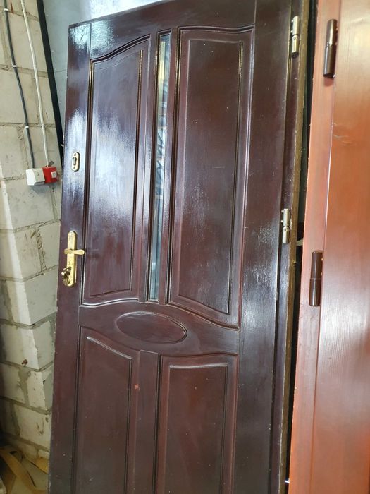 DRZWI Zewnętrzne Drewniane Sosnowe Wejściowe 99x219cm