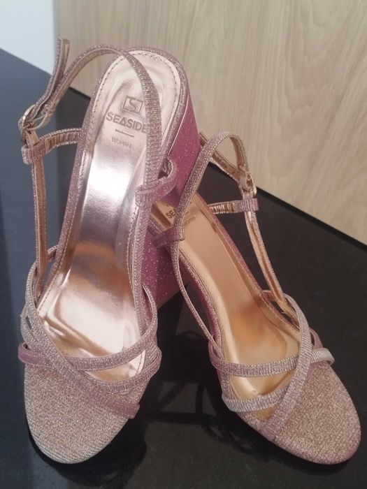 Sandália salto alto Glitter