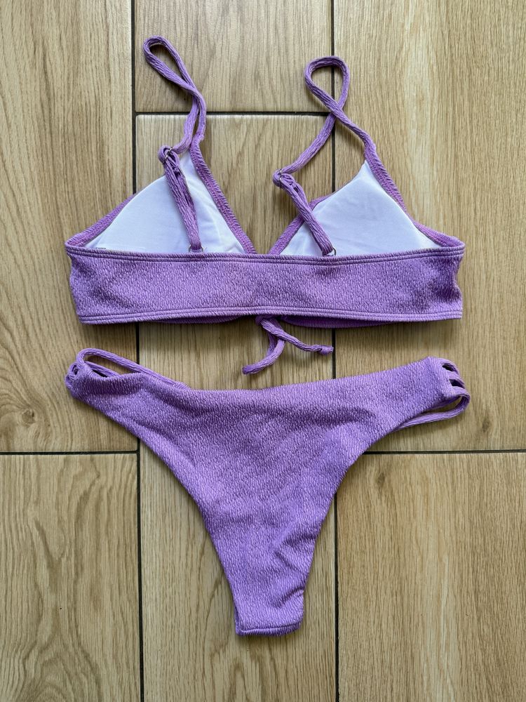 Liliowe bikini, strój kąpielowy Shein M