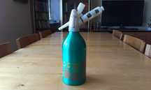 Aluminiowy syfon do wody sodowej, PRL.