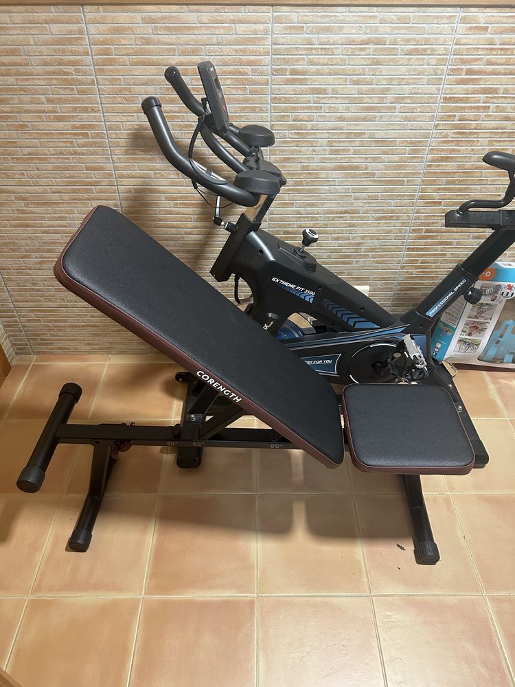 Vendo bicicleta cycling + banco musculação + conjunto pesos