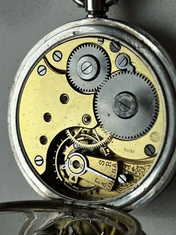 Omega zegarek kieszonkowy Srebro 925 kryty ok.1905r