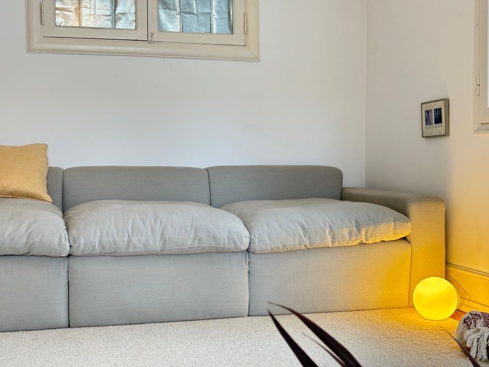 Sofá modular em linho lavado – feito à medida