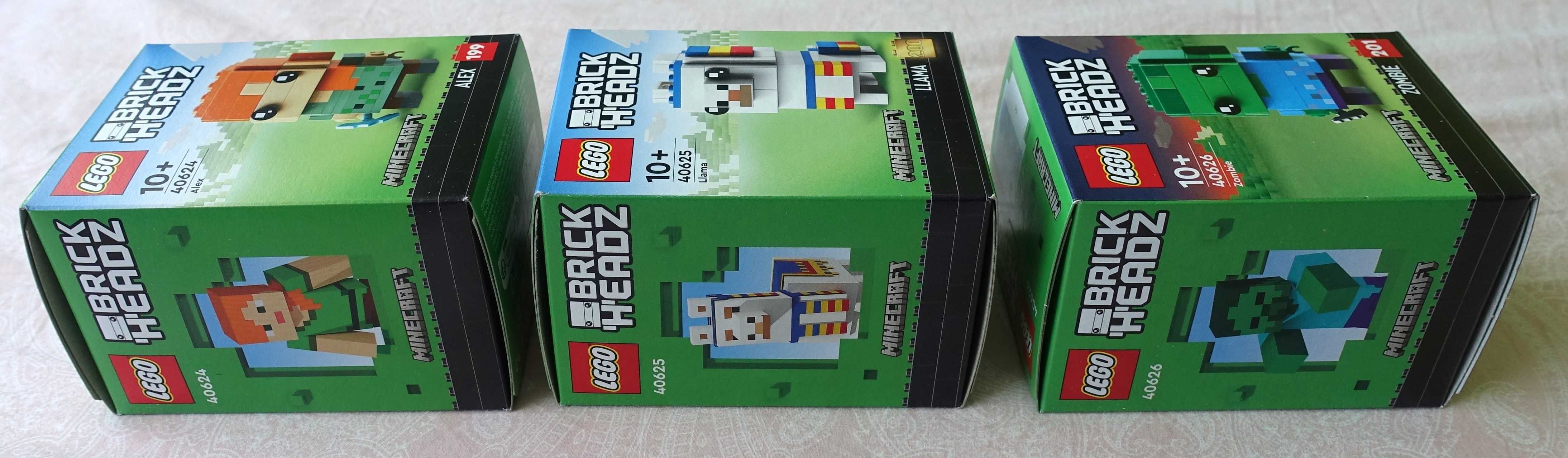 LEGO BrickHeadz Minecraft 40624 + 40625 + 40626 - Alex, Llama i Zombie