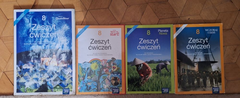 Ćwiczenia język niemiecki,  język polski,  geografia klasa 8