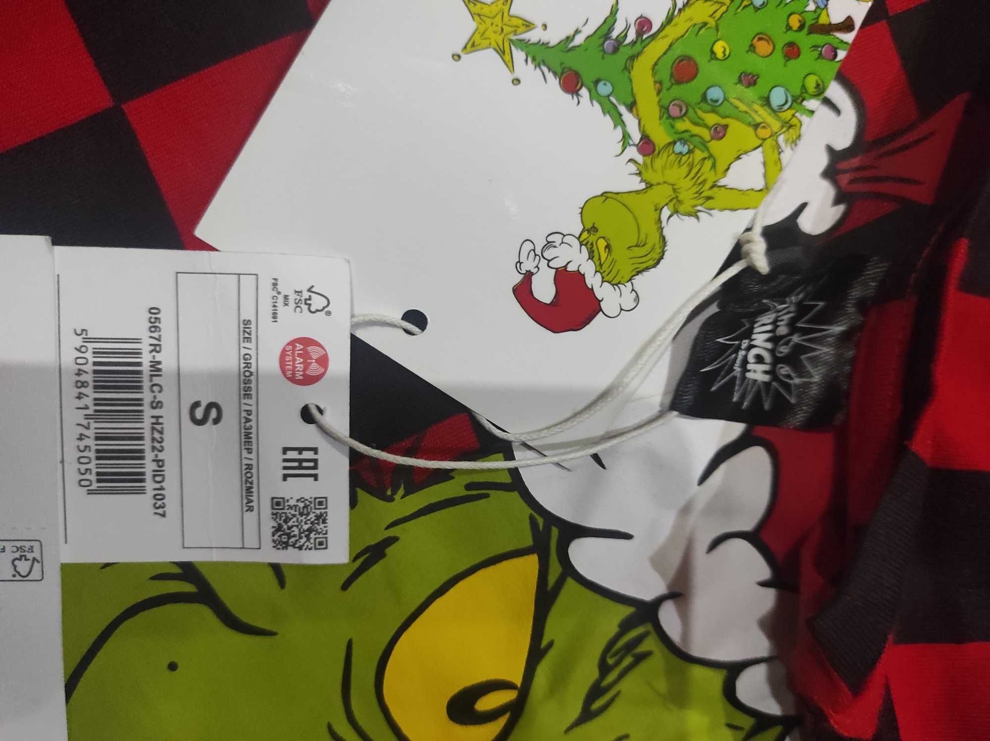 Nowa sukienka koszula nocna grinch świąteczna S M 36 czerwona