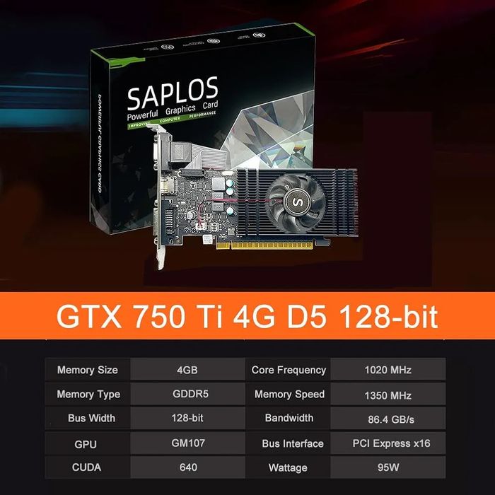 Karta graficzna SAPLOS GTX 750 Ti 4 GB 128-bit