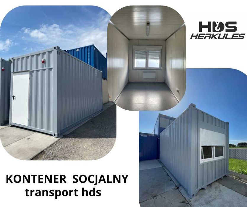Kontener socjalny, biuro, szatnia, magazyn + transport hds w cenie