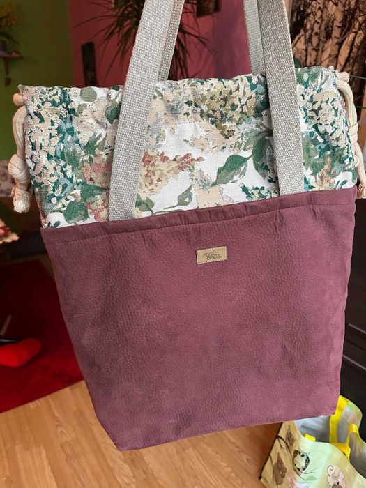 Torebka worek "DUOBAG" w kolorze burgundowym