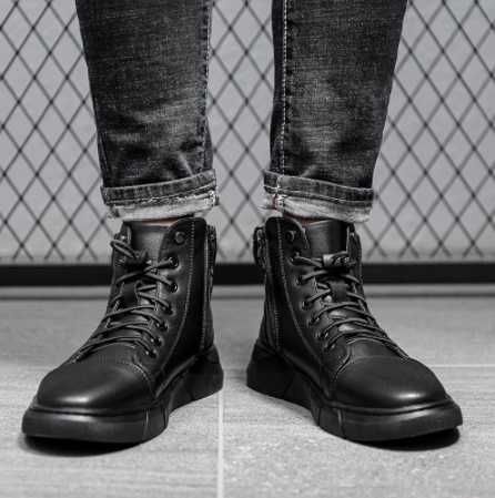 2022 primavera nova tendência botas masculinas de couro britânico