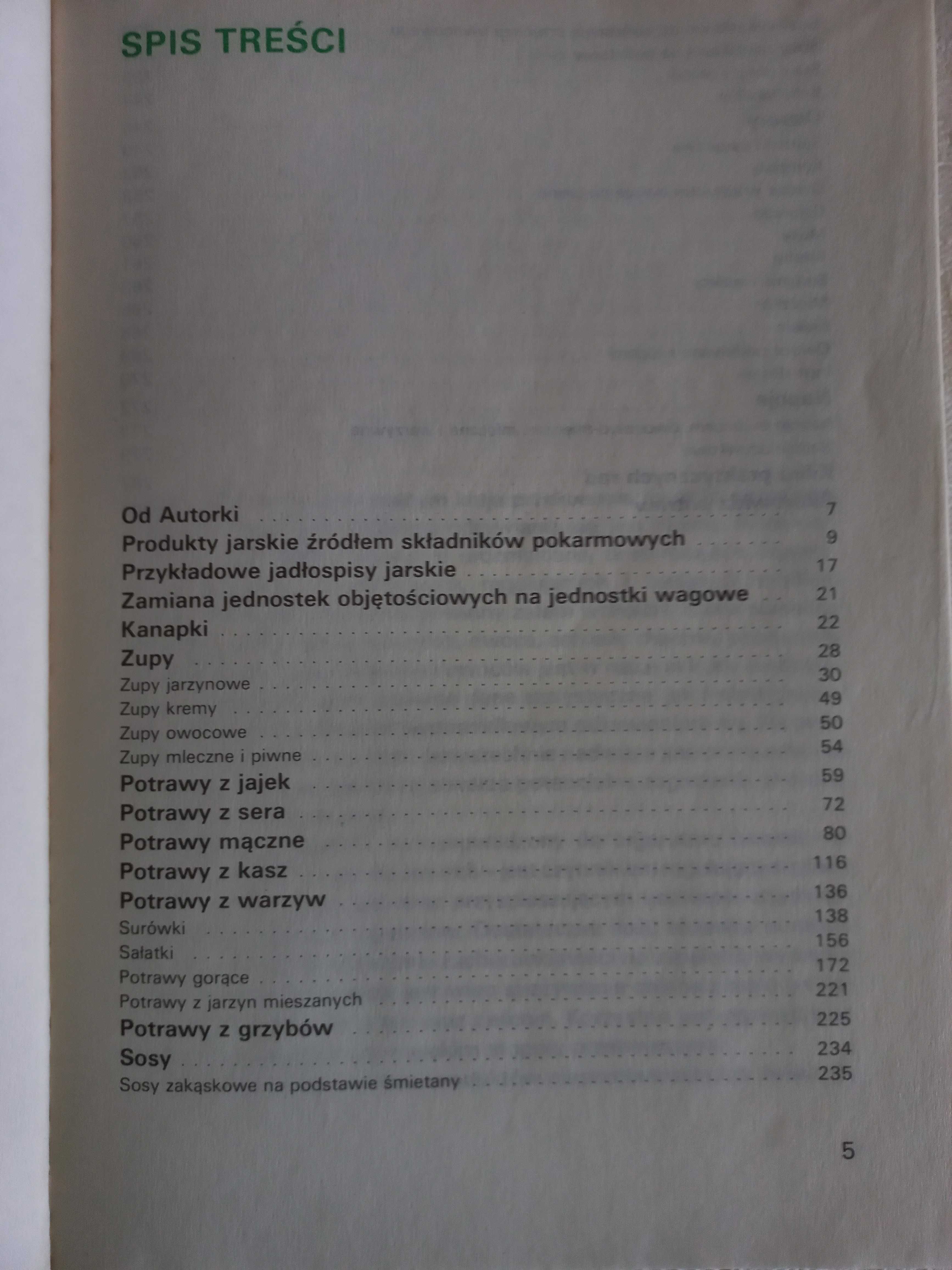 Książka Kucharska–Potrawy jarskie (wegetar.)–W. Piotrowiakowa 1988