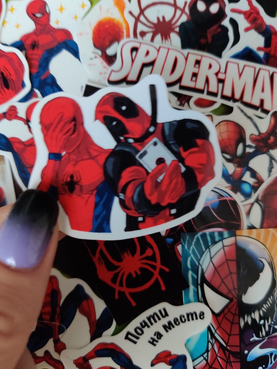 Стикеры наклейки Марвел DC Дэдпул человек паук железный фильм герой