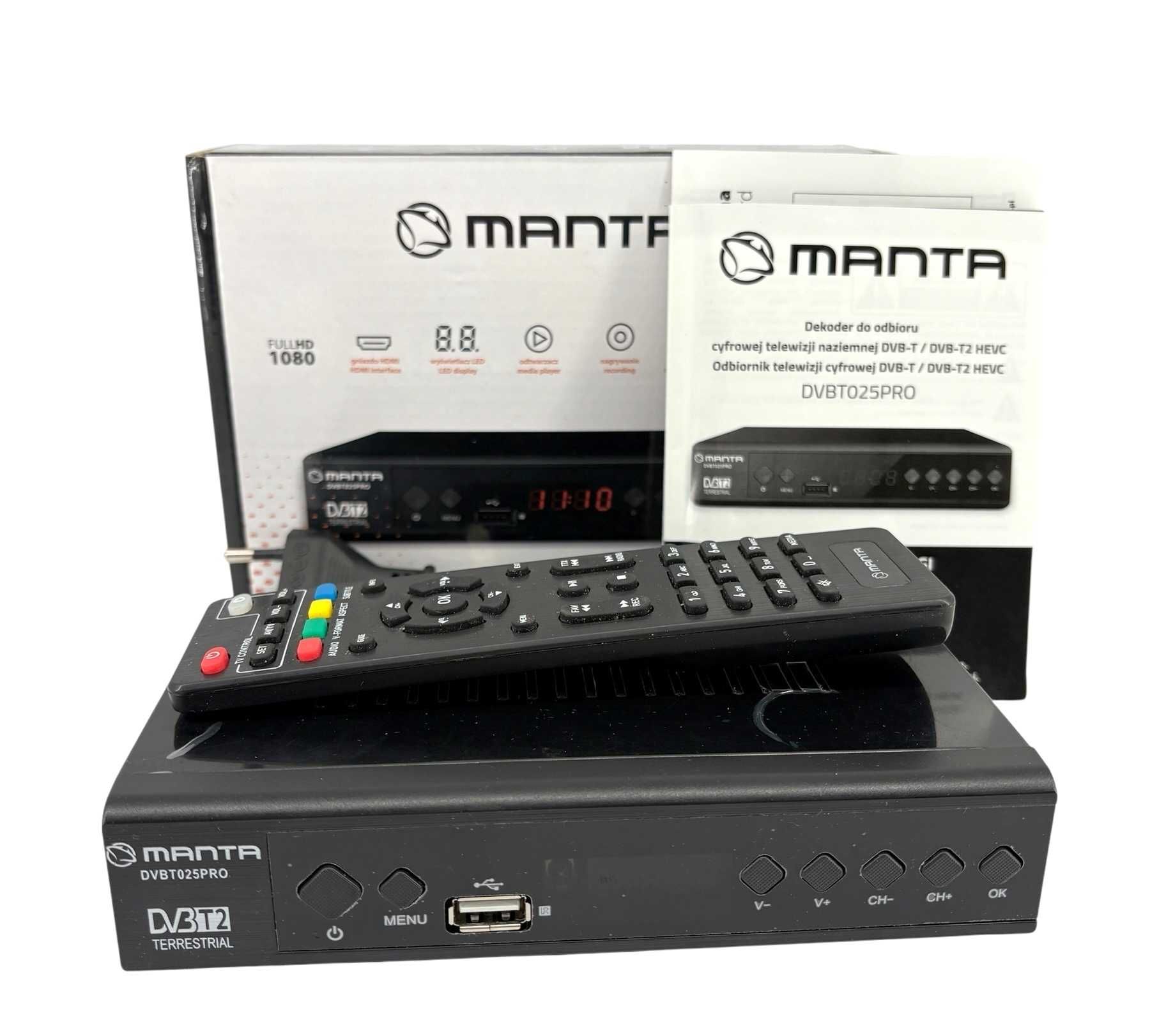 Dekoder tuner Manta DVBT-T2/HEVC DVBT025PRO