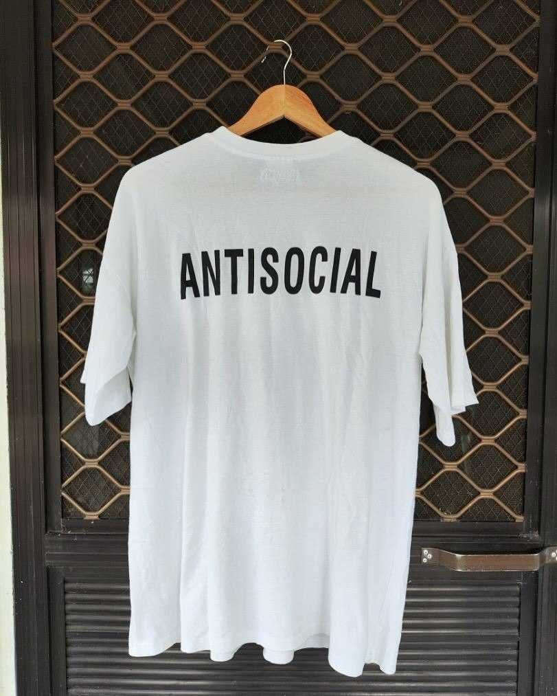 Футболка Vetements Antisocial біла Оверсайз
