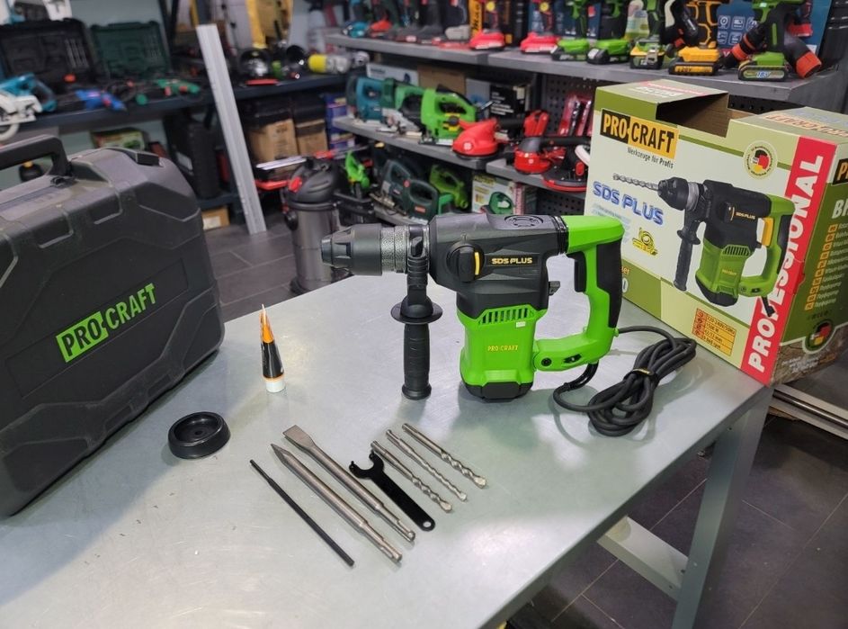 6Дж 1500Вт Перфоратор ProCraft 2250 Гарантия 36мес Набор буров Зубил