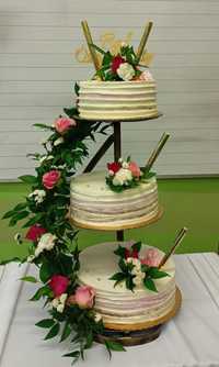 Patera piętrowa, tort weselny, wesele