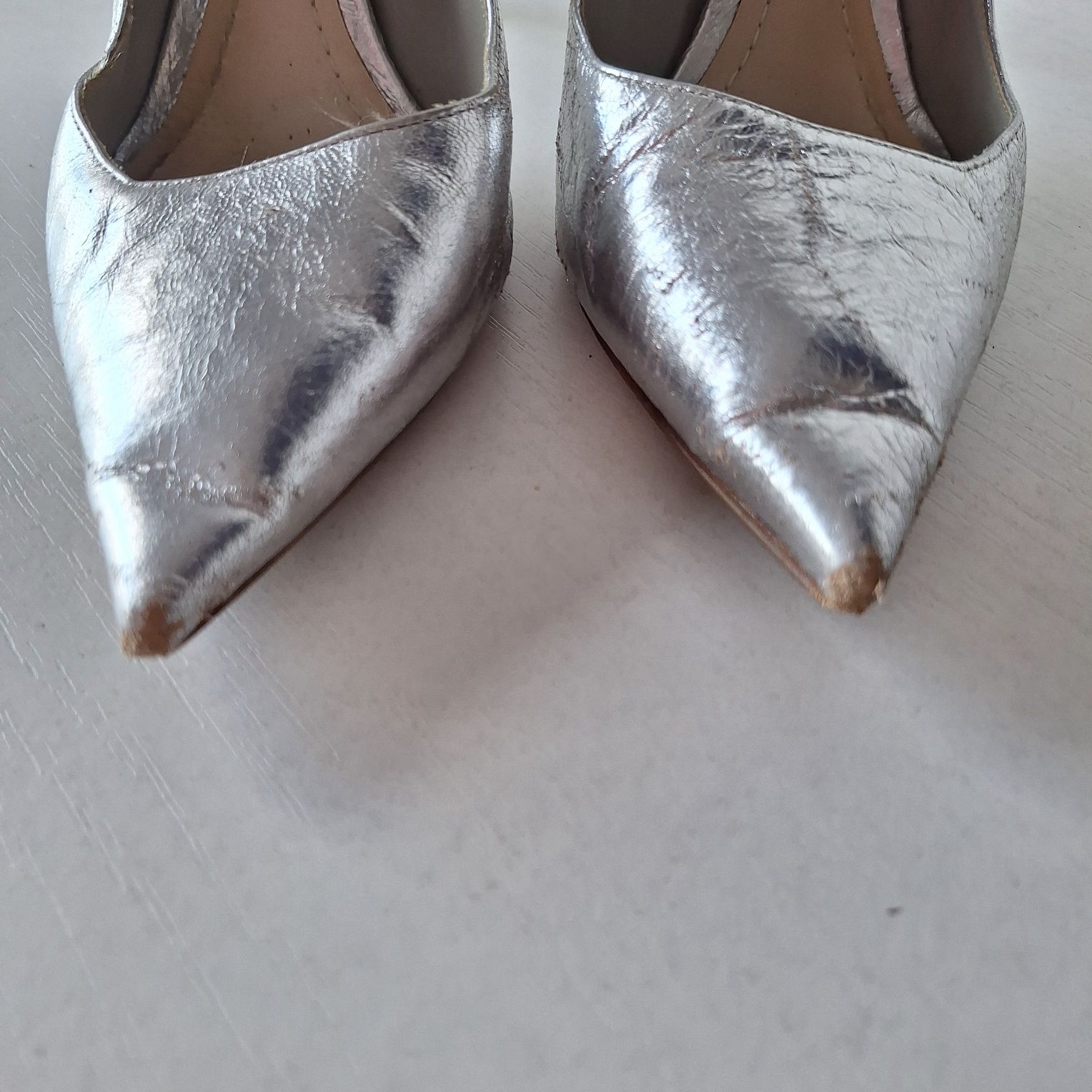 Srebrne szpilki Christian Dior 38.5