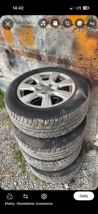 Alufelgi audi 5x112 r16 z oponami koła seat vw