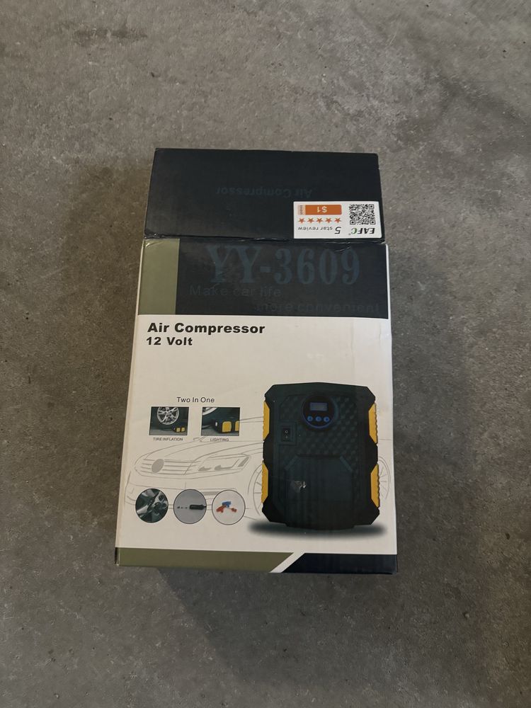 Compressor de ar portatil 12V com laterna