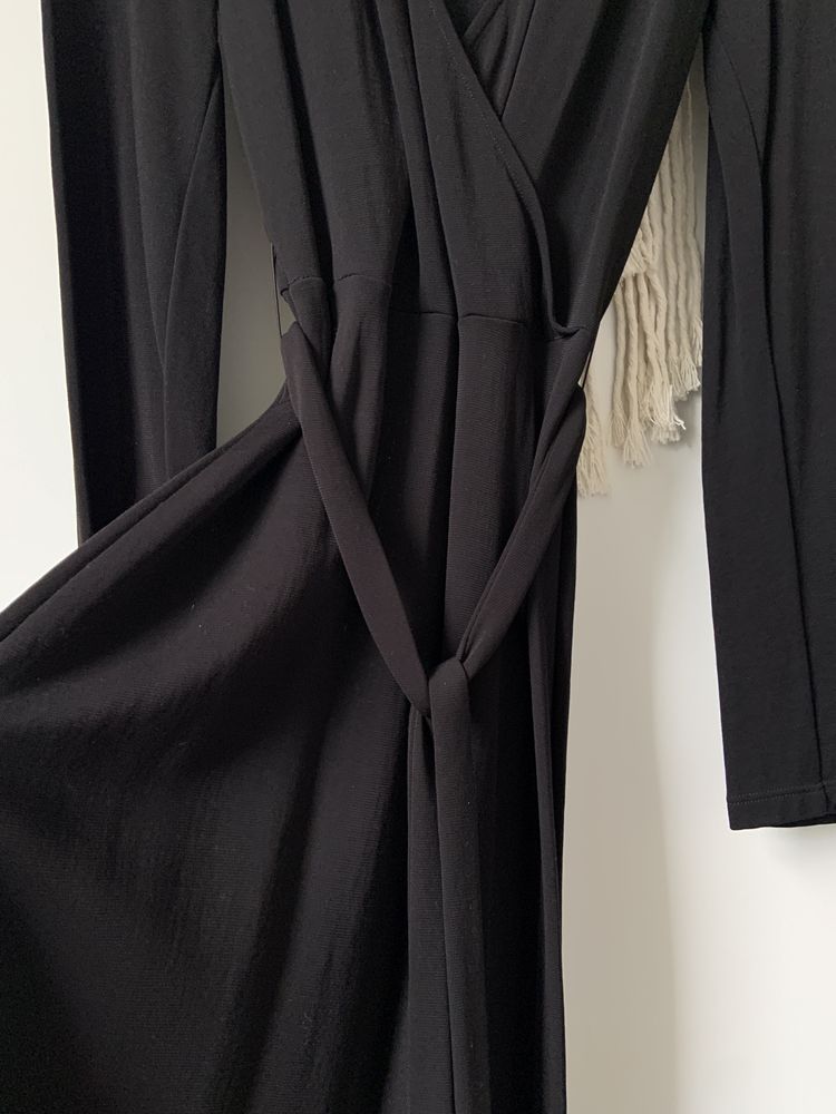 Sukienka czarna maxi długa Massimo Dutti rozmiar XS