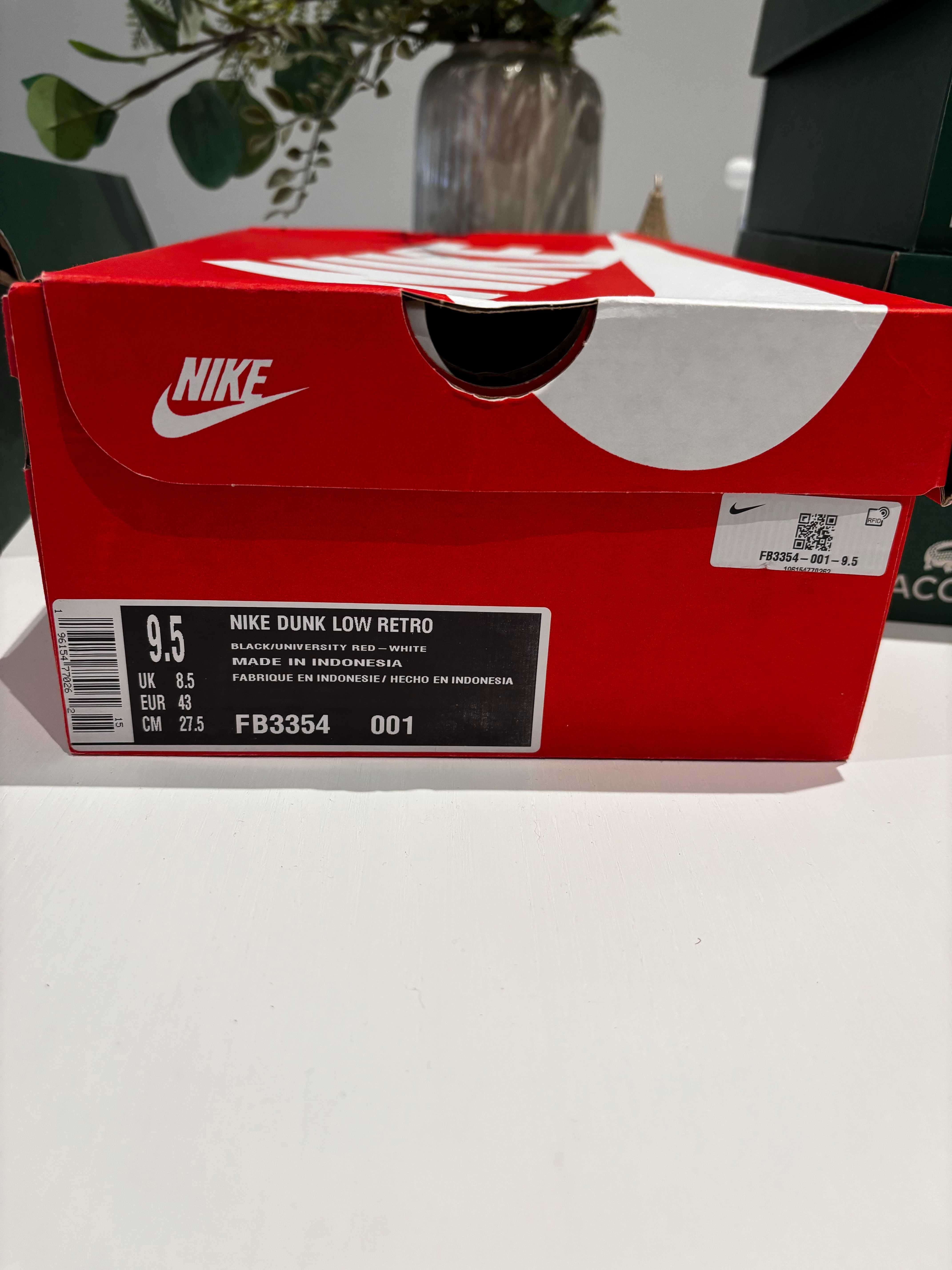 Nike Dunk Low Retro "Red Swoosh Panda" - Tamanho 43 | NOVOS