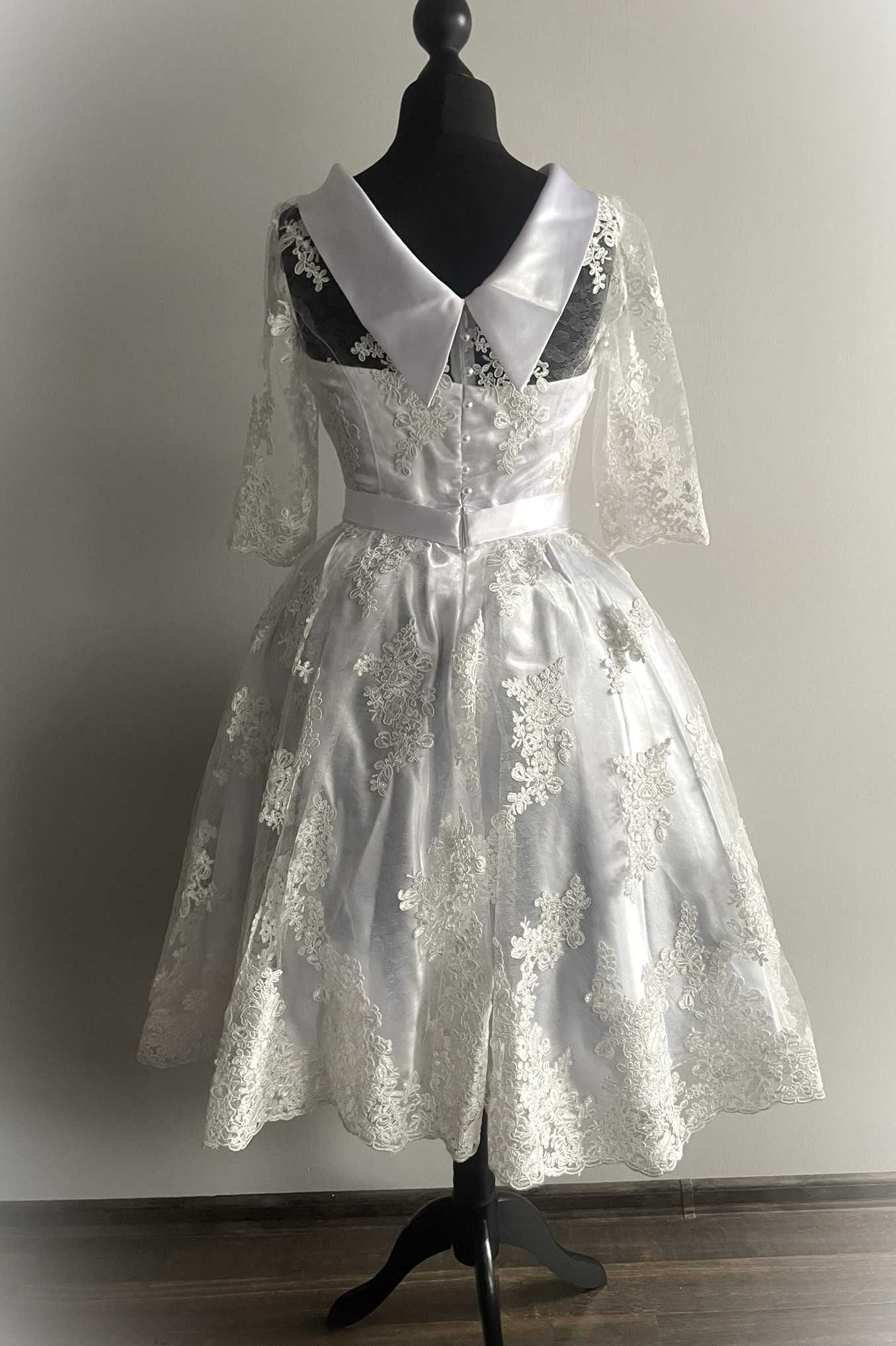 Suknia ślubna inspirowana modą z lat 60