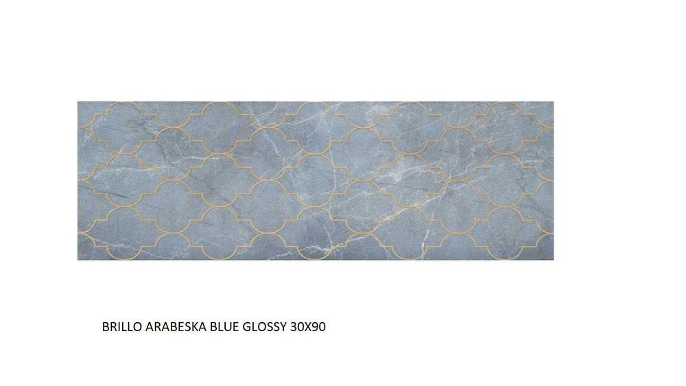 Płytki Brillo Arabeska Blue Glossy 30x90