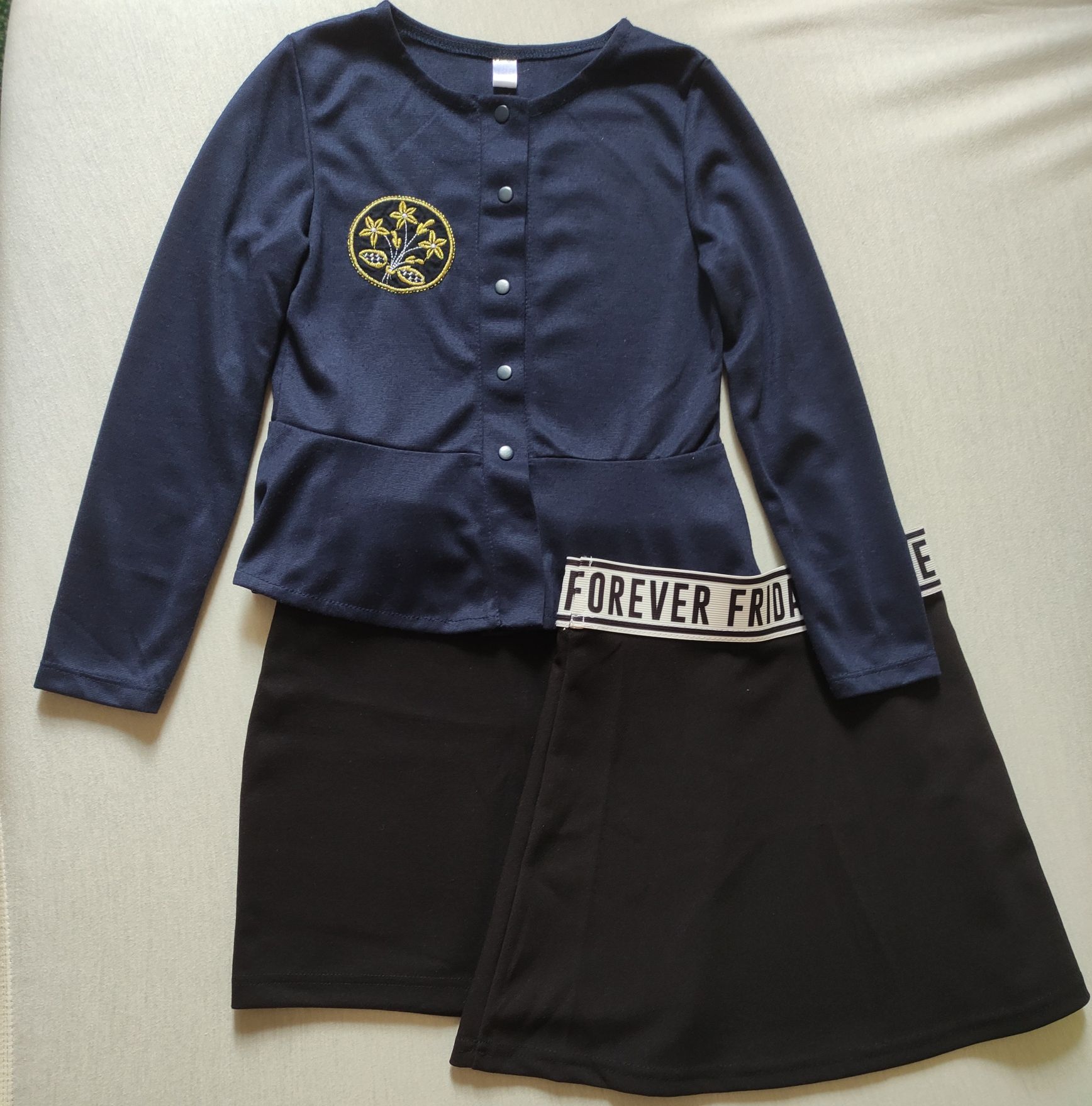 Школьный пиджак и юбка, р. 128 см