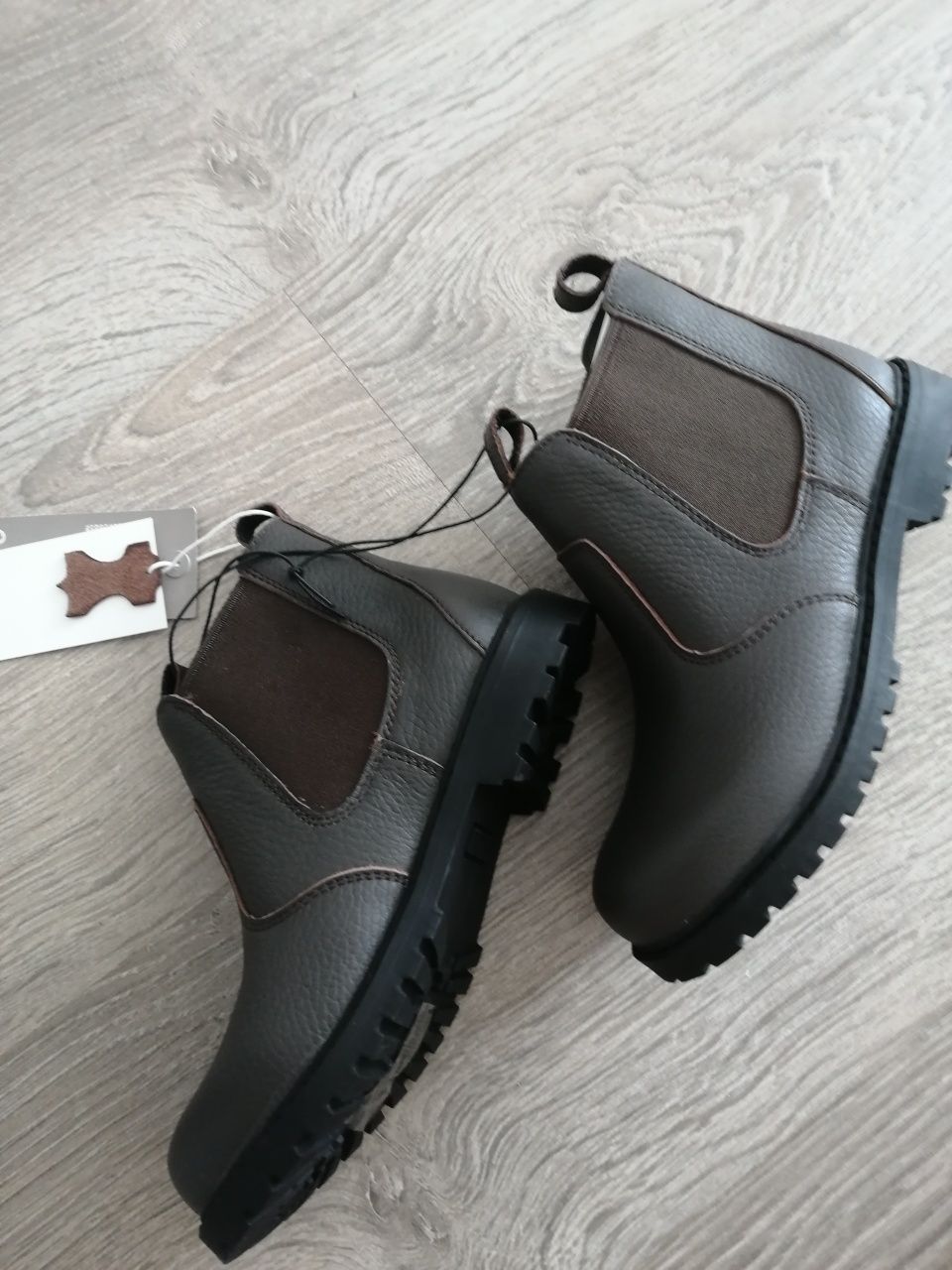 Кожаные челси ботинки H&M