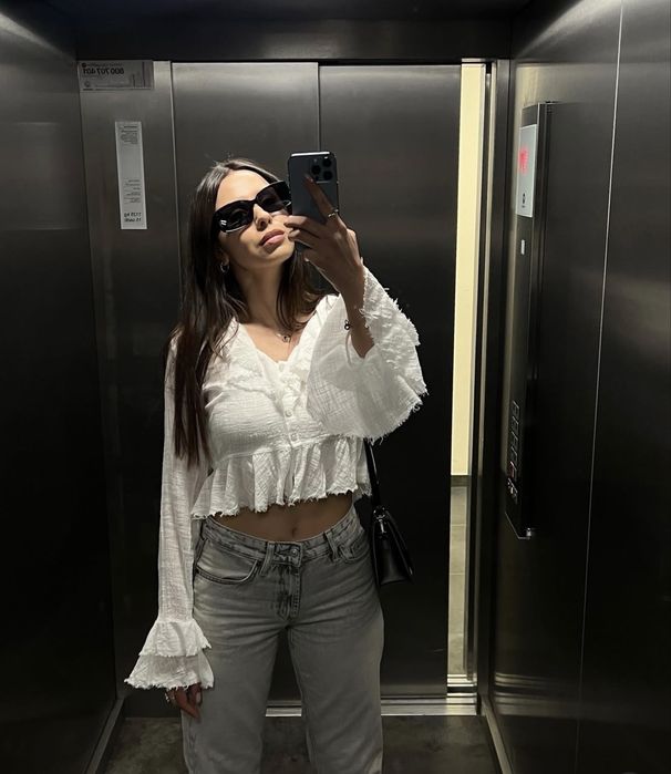 Сірі джинси Zara прямого крою низька посадка