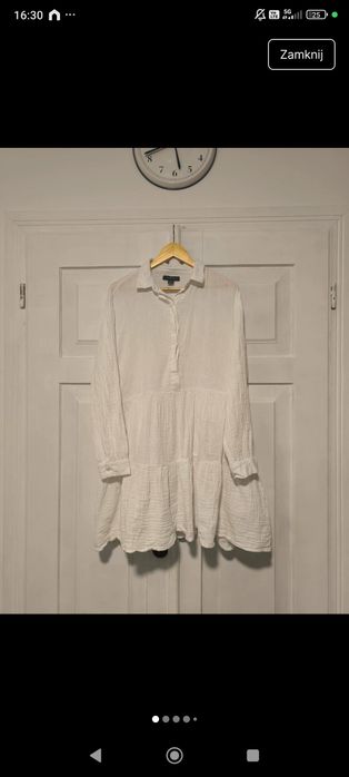 Muślinowa sukienka, biała, krótka - letnia, Primark - r. 42/44