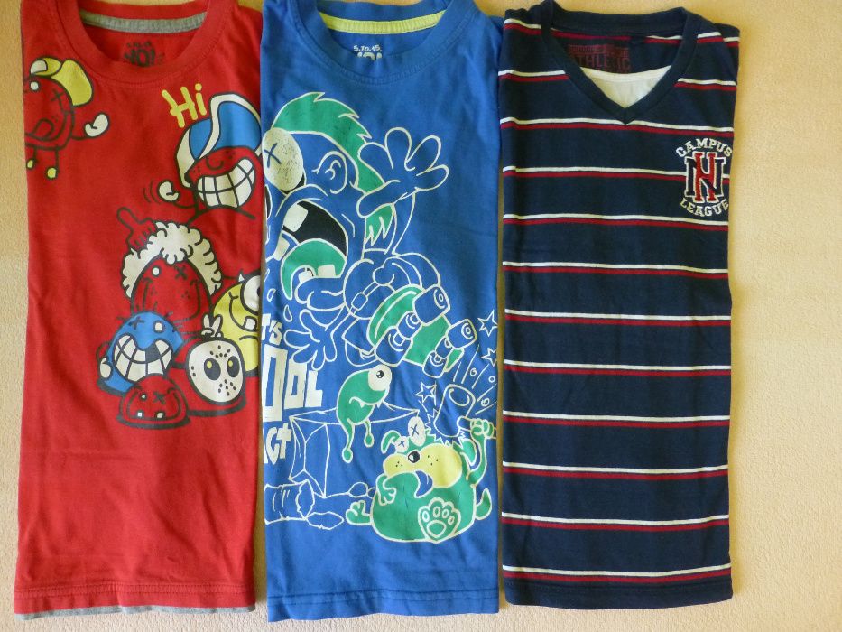 5-10-15 zestaw 3 szt. T-shirtów chłopięcych z długim rękawem roz. 134