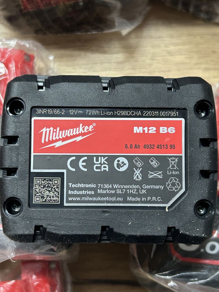 Bateria Milwaukee M12 6.0Ah 6.0 m12 B6 nowa 100% oryginał