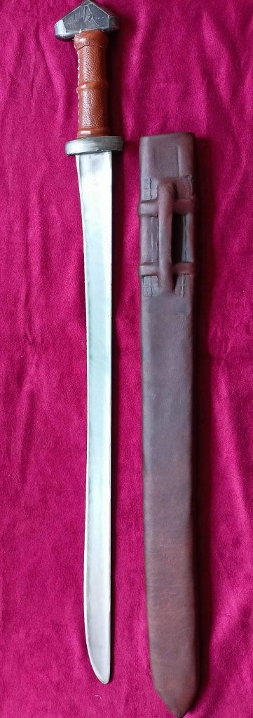 Miecz wikinga langseax bojowy full reko z pochwą