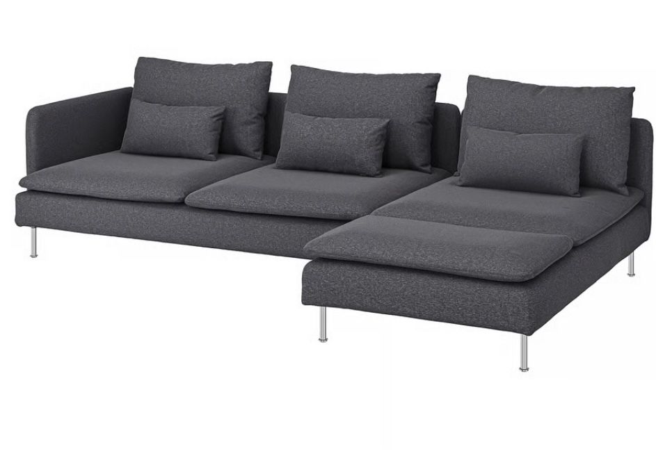 Sofá de sala com chaise lounge