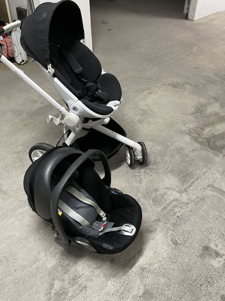 Carrinho Quinny Mood Branco + Cybex Cloud Q + Cybex base Q Isofix