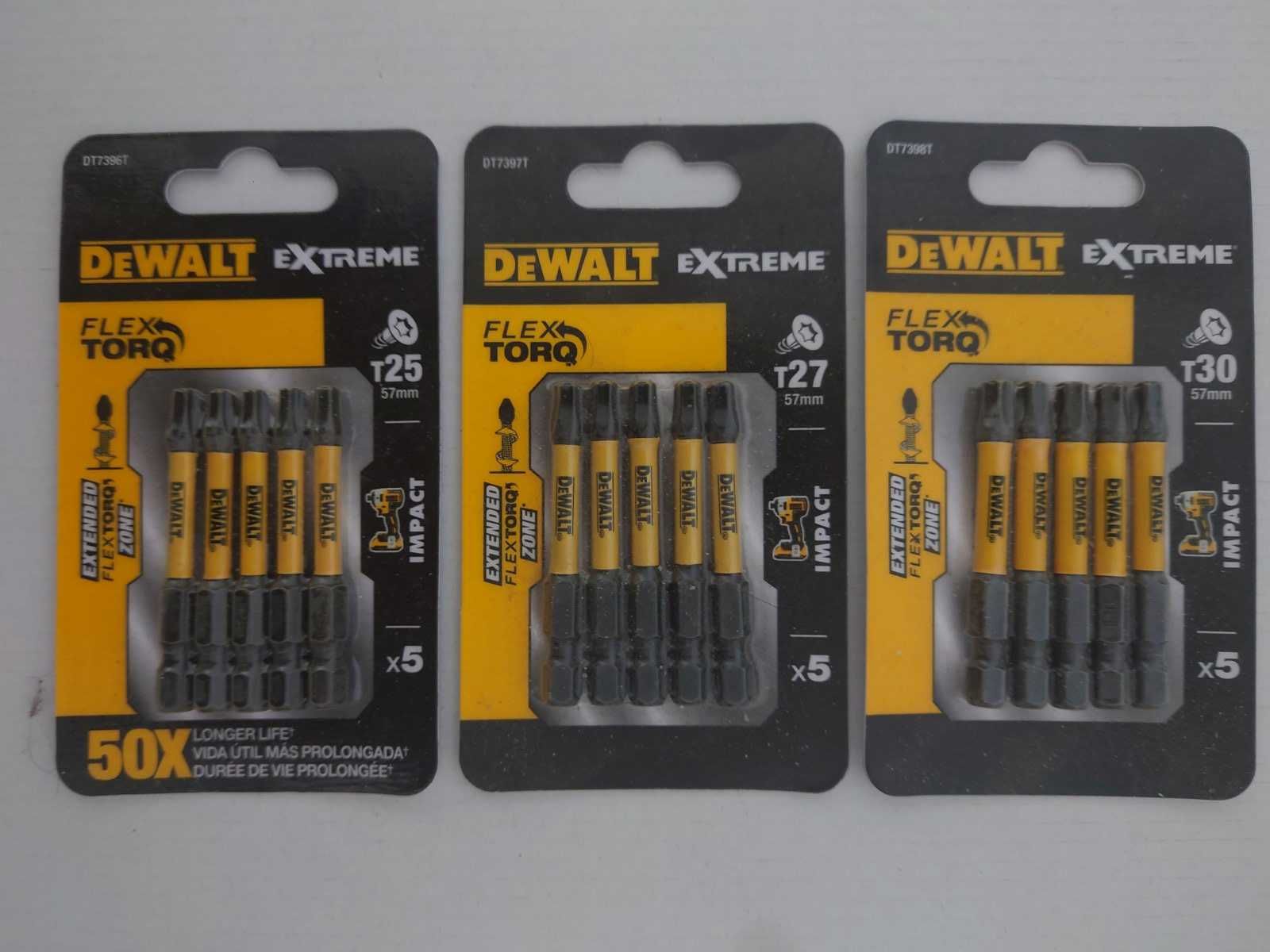 Бита DeWALT PH1 PH2 PZ2 T10 T15 T25 ударная 57мм 5шт Impact Torsion