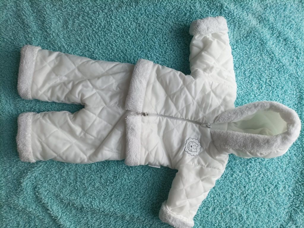 Kombinezon niemowlęcy zimowy Chrzest / kurtka, spodnie r.68