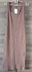 Sukienka midi z dekoltem heartneck Aurora, Anna Watras, warm taupe