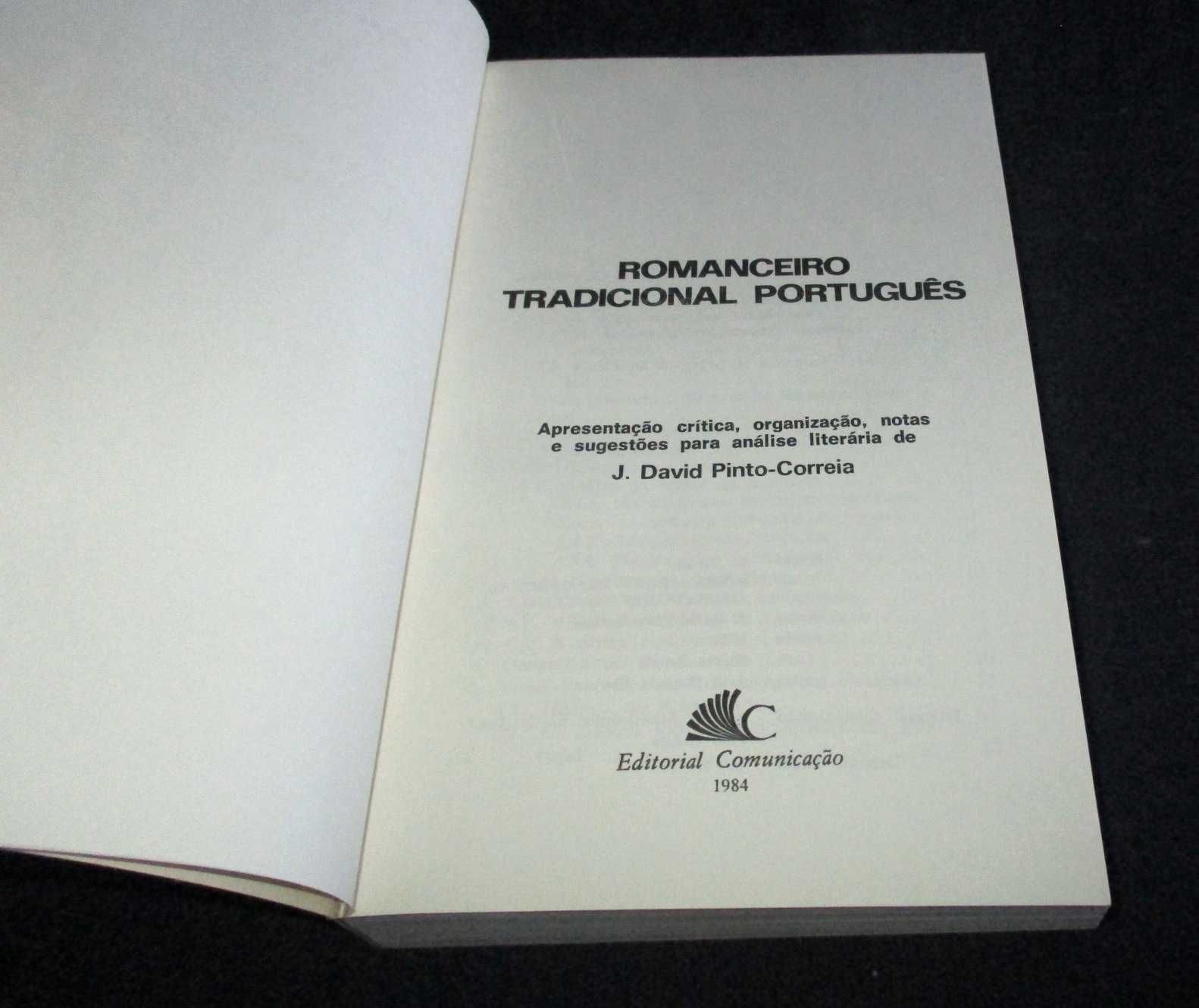 Livro Romanceiro Tradicional Português J. David Pinto-Correia