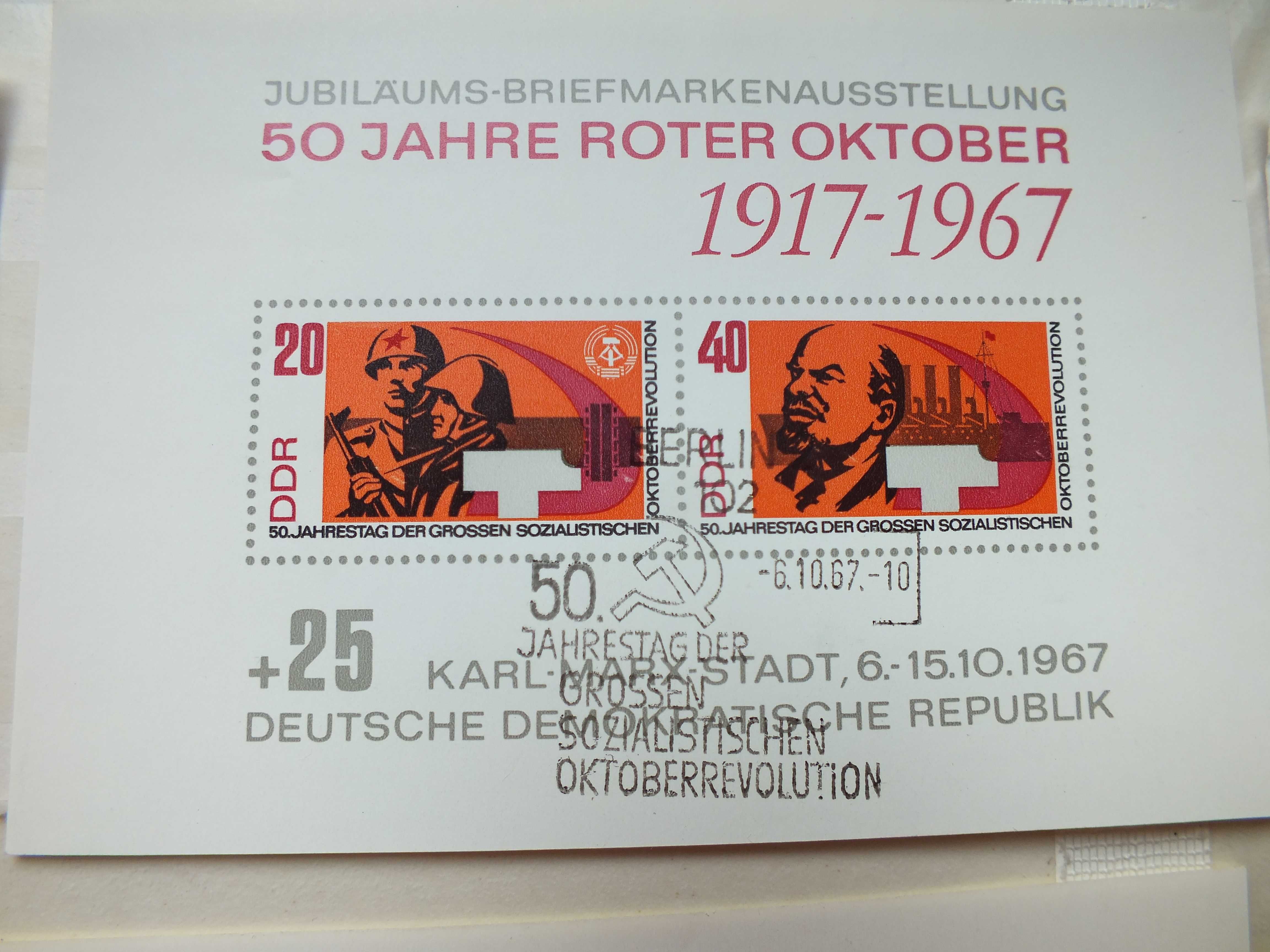 2szt. znaczki Mi1315 Blok 26 DDR 1967r. Niemcy NRD kasowane DROŻSZE