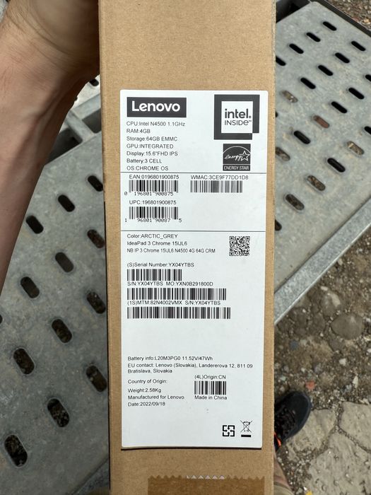 Ноутбук lenovo IdeaPad 3 Chrome 15IJL6