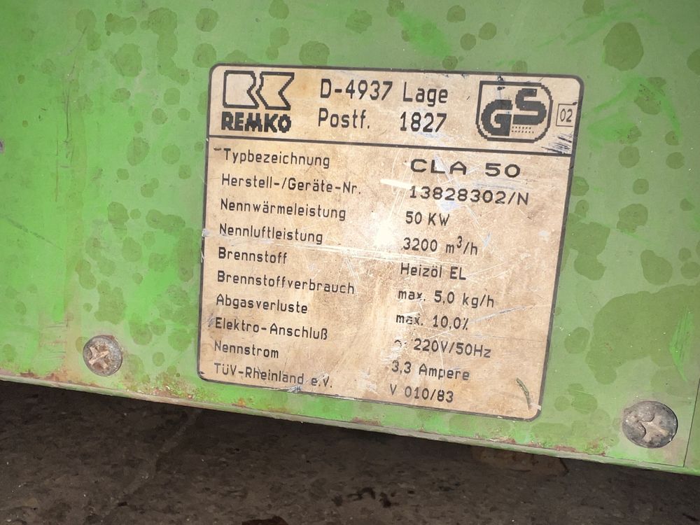 Nagrzewnica diesel 50 kw remko CLA50